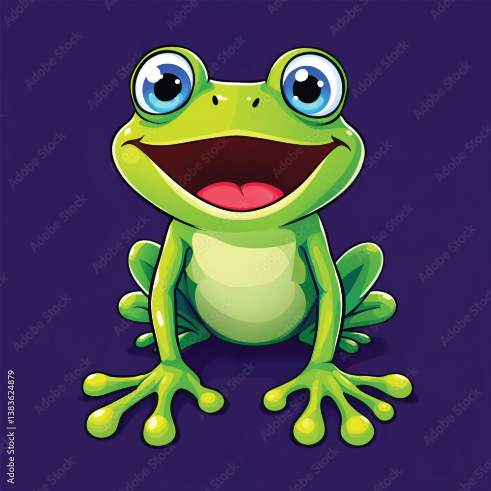 Fototapeta premium Adorable Cartoon Frog Vector Illustration