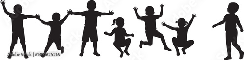 Kids Playing Silhouette Bundle | Outdoor Activity Clipart