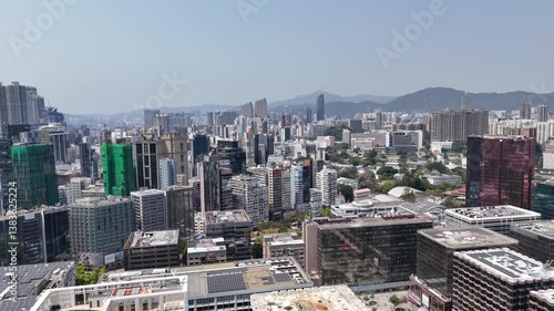 Victoria Harbour, Hong Kong aerial drone footage