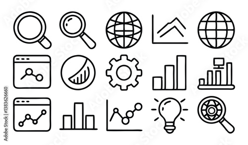 seo search engine optimization editable stroke out