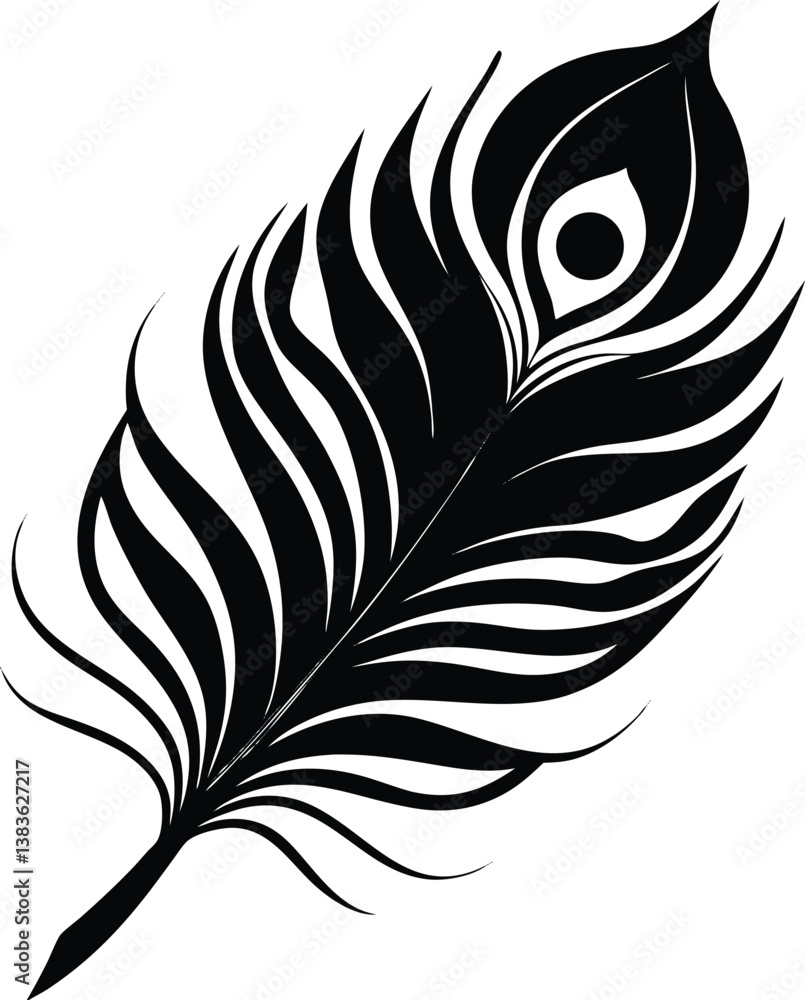 Obraz premium black and white peacock