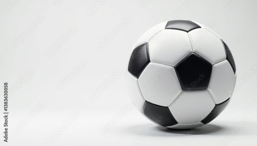 Naklejka premium Close-up of a pristine white football against pure white background, game, ball, football