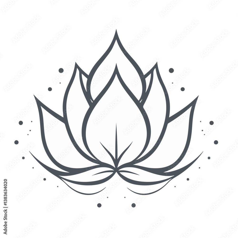 Minimalist Lotus Flower Vector Minimalist Lotus Flower Vector