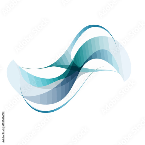 Abstract Wave Design in Blue