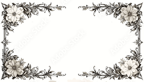 Set of Vintage Floral Frame Templates – Elegant Calligraphic Ornaments on White