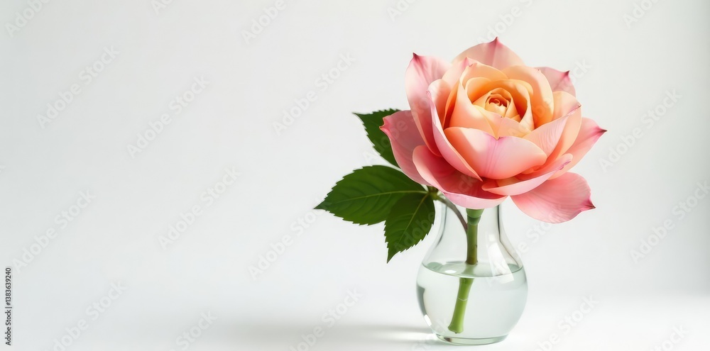 Isolated flower in a vase against a plain white background, floral, arrangements, flowers