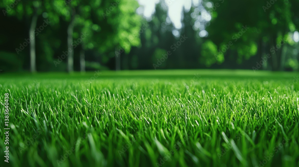 Lush green grass sways gently in breeze, creating serene and peaceful atmosphere in natural setting Lush green grass sways gently in breeze, creating serene and peaceful atmosphere in natural setting