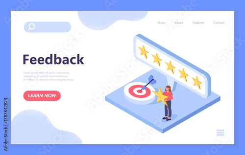 Customer feedback rating concept UI. Vector illustration