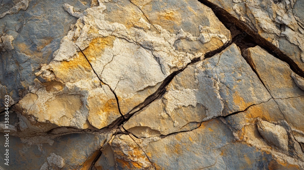 Abstract Cracked Rock Texture Golden Hues and Grey Stone Background Abstract Cracked Rock Texture Golden Hues and Grey Stone Background