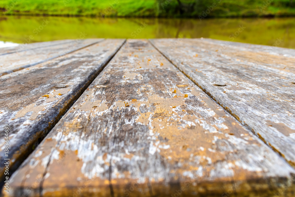 Rustic wooden table for background with restricted focus in Brazil