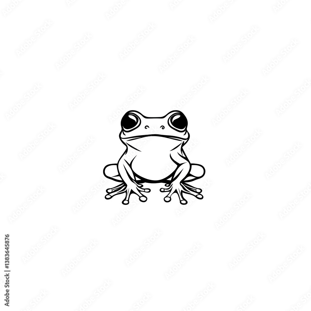 Fototapeta premium Stylized Outline Drawing of a Frog