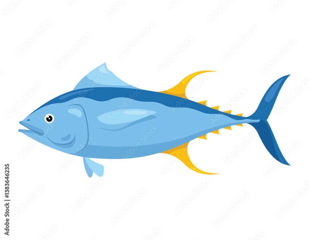 Fototapeta premium Yellow fin tuna fish illustration