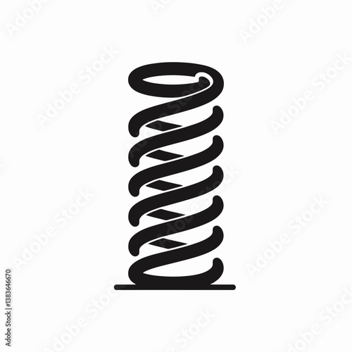  very simple flat and minimalist Coil Spring silhouette in black on a white background