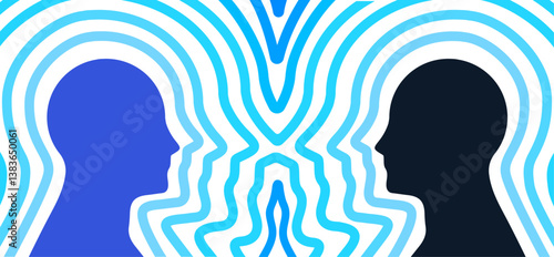 Resonance of different personality, mental health illustration