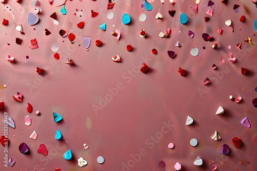 Festive celebration filled with sparkling ornaments and playful confetti in vibrant colors during the holiday season