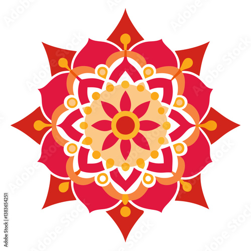 Traditional Indian Mandala – Intricate Line Art Vector Design

