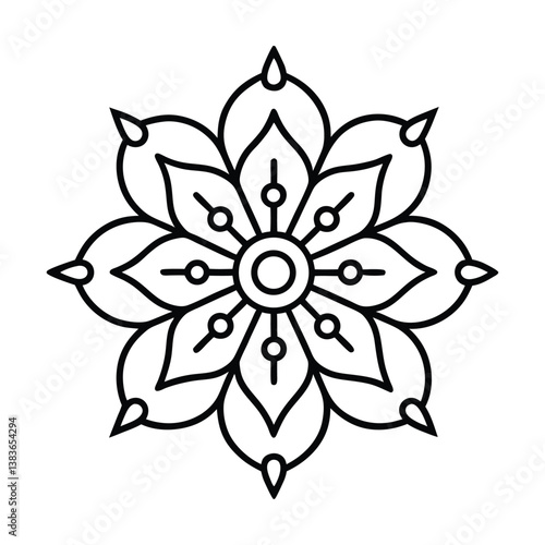 India Mandela line art