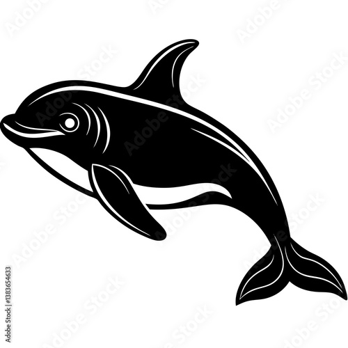 Minimalist Beluga Whale Vector Illustration on White Background