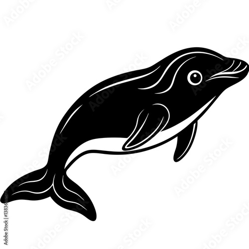 Minimalist Beluga Whale Vector Illustration on White Background