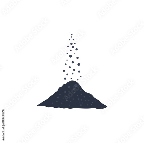 Black powder coal. Vector illustration of black falling powder. 