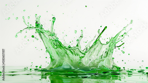 Wallpaper Mural Green water splash isolated on white background, Green collagen water splashing isolated on white background, Green splash of water with a splash of green color Torontodigital.ca