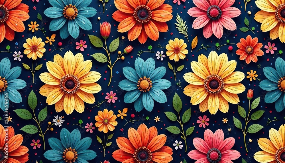 Intricate floral design, repeating seamlessly , summer, leaf Intricate floral design, repeating seamlessly , summer, leaf