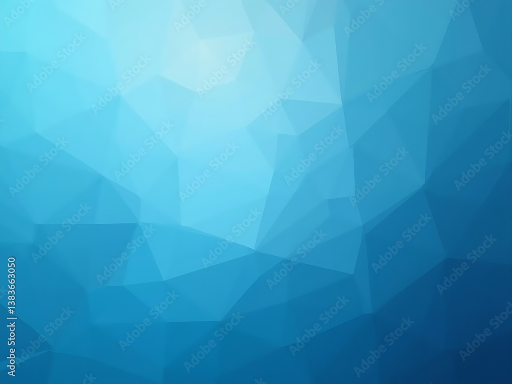Abstract digital artwork with overlapping translucent blue polygons, creating a gradient effect and a sense of depth, evoking calm and serenity.