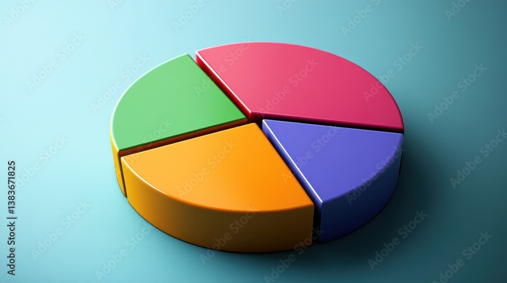Colorful 3D Pie Chart Data Visualization Colorful 3D Pie Chart Data Visualization