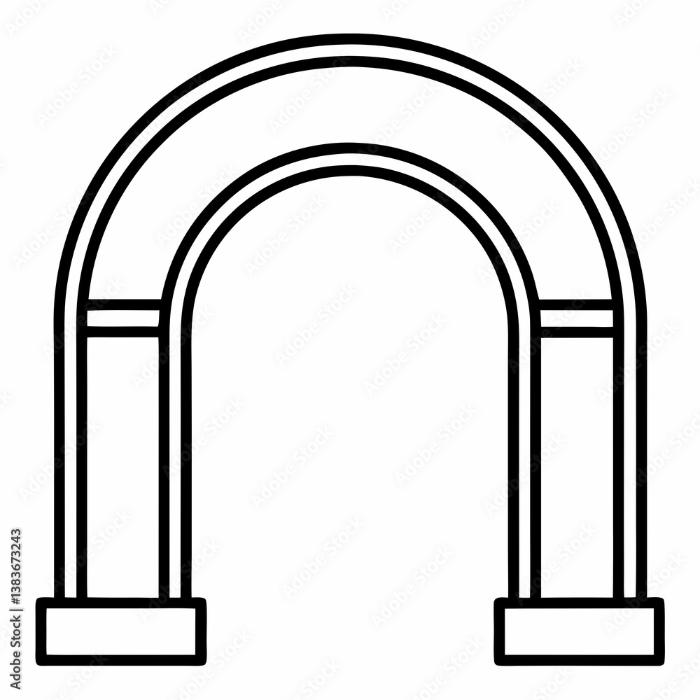 Arch Outline Coloring Book Page Line Art Drawing Arch Outline Coloring Book Page Line Art Drawing