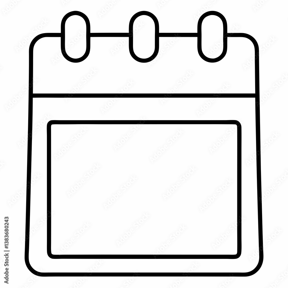 Calendar Outline Coloring Book Page Line Art Draw Calendar Outline Coloring Book Page Line Art Draw
