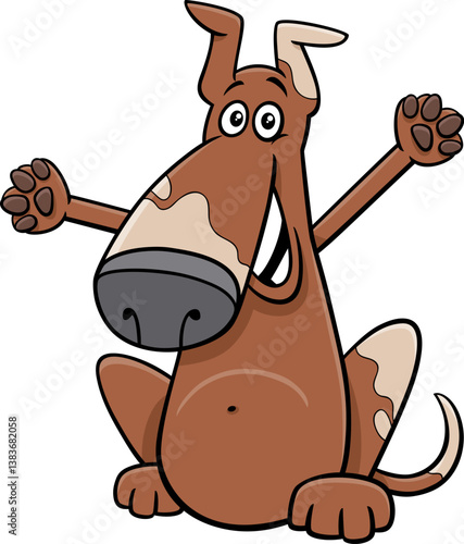 Obraz na płótnie cartoon happy spotted dog comic animal character w salonie
