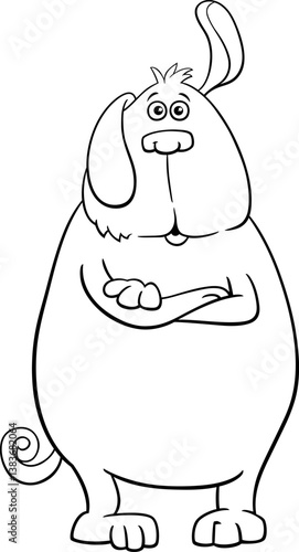 Obraz na płótnie funny cartoon dog animal character listening coloring page w salonie