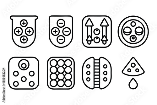 blood type editable stroke outline icons set isola