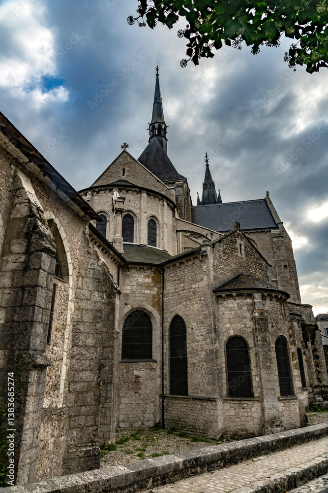 Naklejka premium St.Nicolas church, XII - XIII centuries. City Blois, France