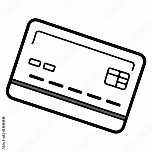 Credit Card Outline Coloring Book Page Line Art