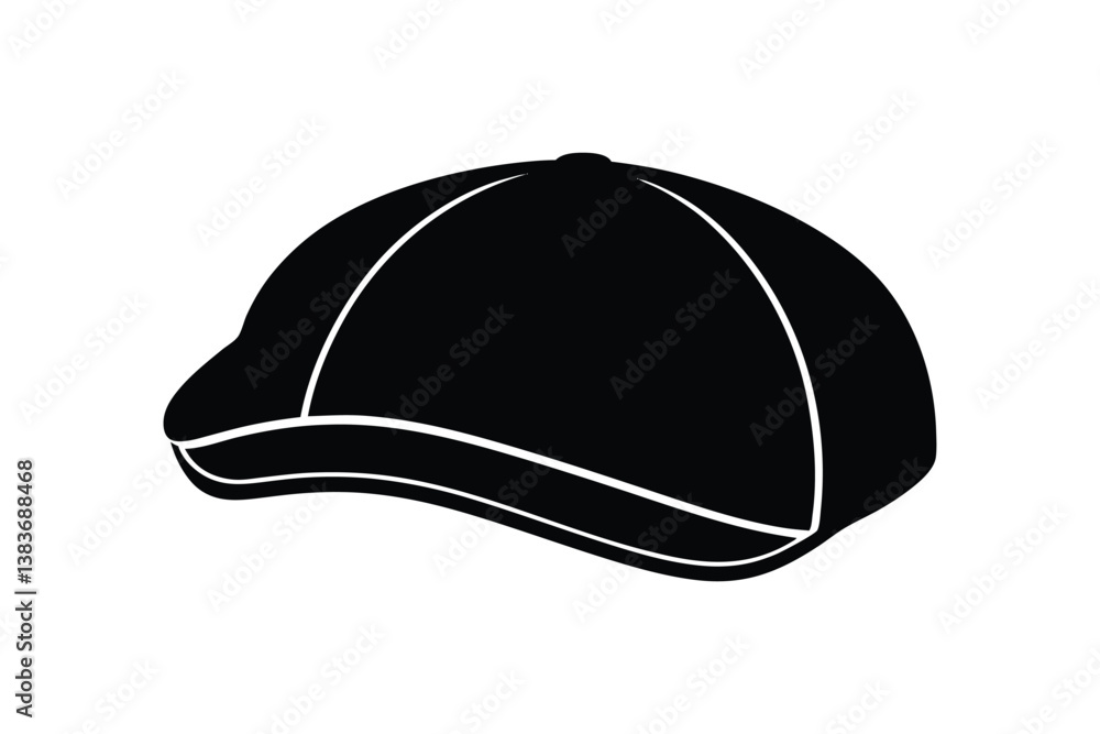 Fototapeta premium Silhouette art design of a flat cap icon illustration.eps