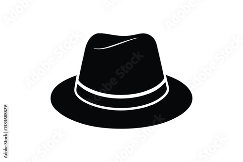 Silhouette art design of a fedora hat icon illustration.eps