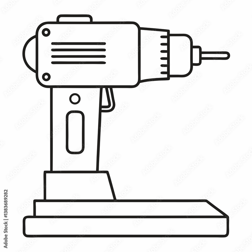 Drilling Machine Outline Coloring Book Page Line Art Drilling Machine Outline Coloring Book Page Line Art