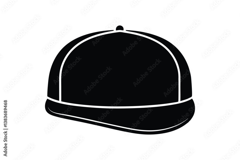 Fototapeta premium Silhouette art design of a snapback cap icon illustration.eps