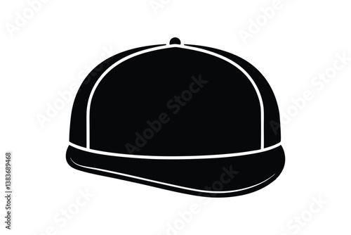 Silhouette art design of a snapback cap icon illustration.eps