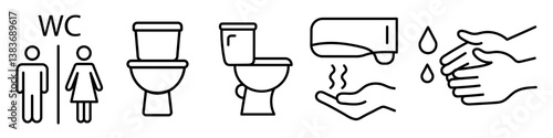 Toilet icon set. male and female toilet symbol.