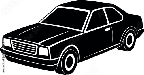 Isolated Black Car Vector Silhouette Artwork on White Background 02 eps 10 PNG Design Clipart