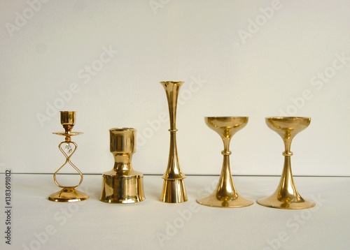 Brass design candle holders from the 1970s.