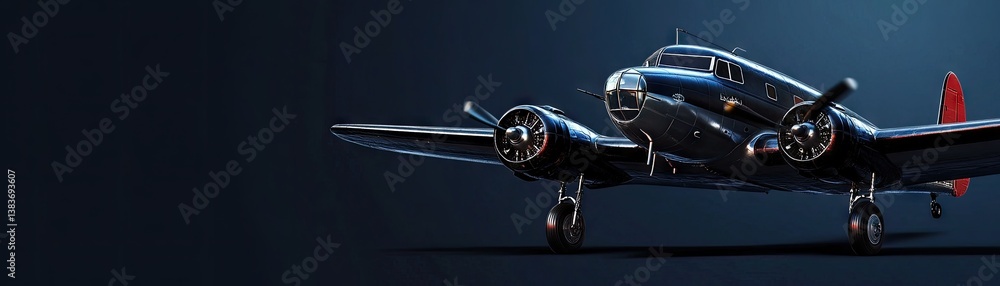Naklejka premium Vintage Airplane in Flight (1)
