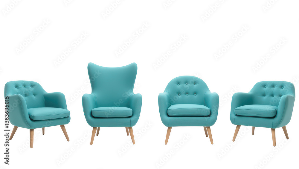 Teal Modern Armchairs Set, Stylish Living Room Furniture Teal Modern Armchairs Set, Stylish Living Room Furniture