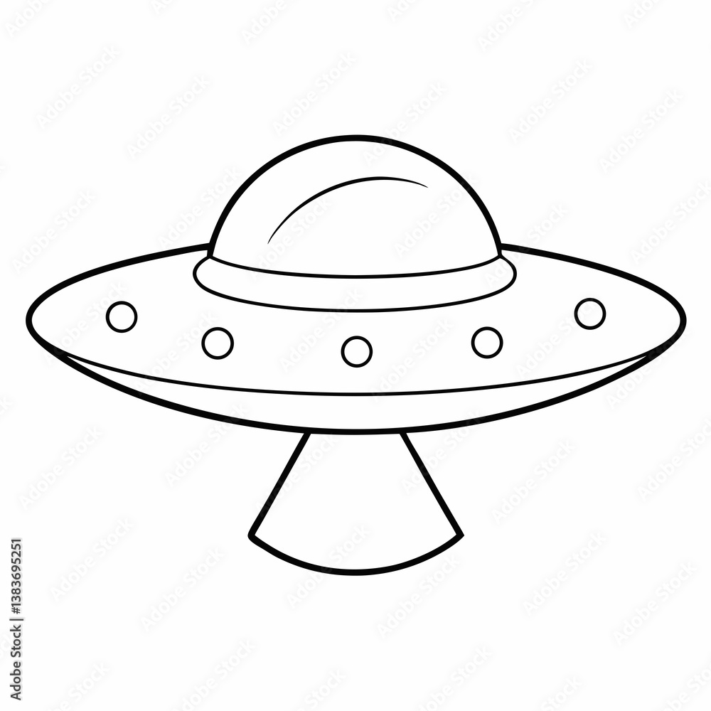 Flying Saucer Outline Coloring Book Page Flying Saucer Outline Coloring Book Page