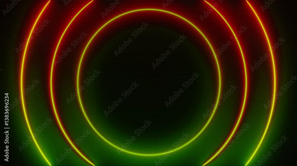 Abstract green design with glowing light circles creates a vibrant, energy-filled wallpaper