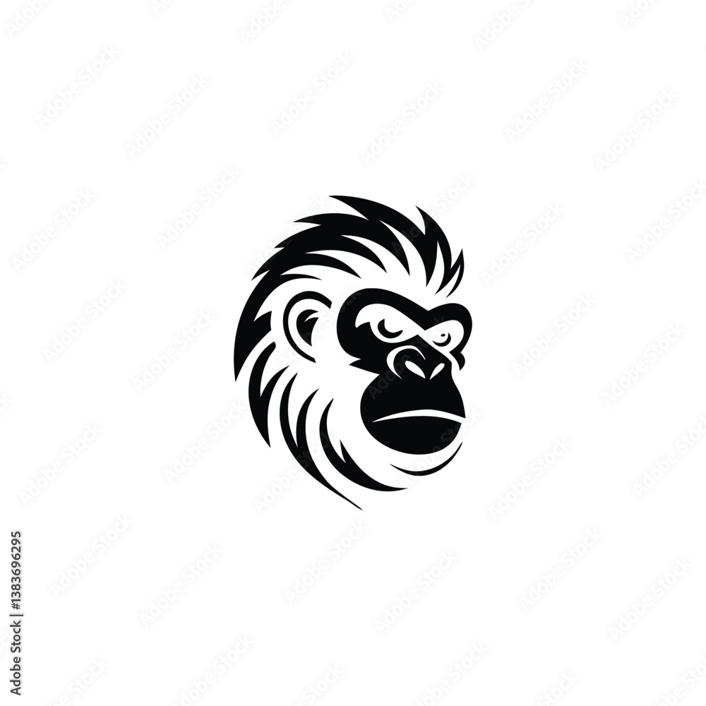 Modern Monkey Head Logo Modern Monkey Head Logo