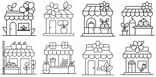 Wallpaper Mural Fruit Shop Flower Outline Coloring Book Page Line Art Drawing Torontodigital.ca