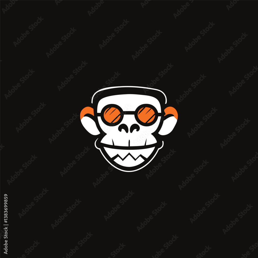 Cool Monkey Logo Fashionable Primate Trendy Mascot